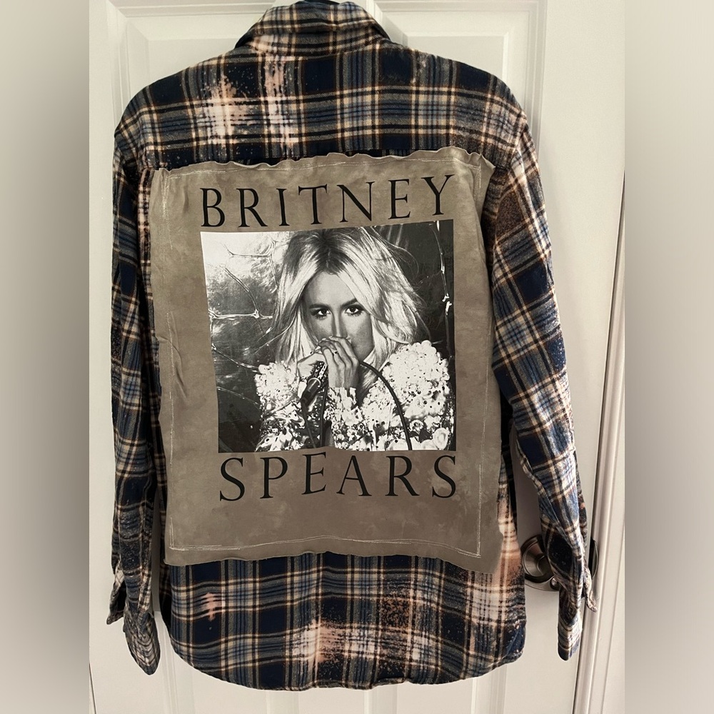 Custom Britney Spears Distressed Flannel - Medium / Large
